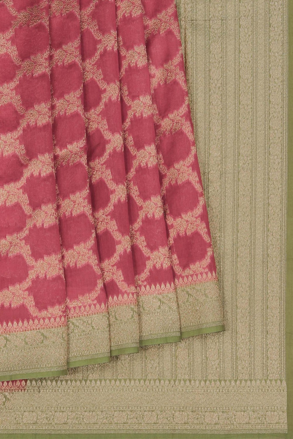 Image of Banarasi Cotton Silk Pink Saree