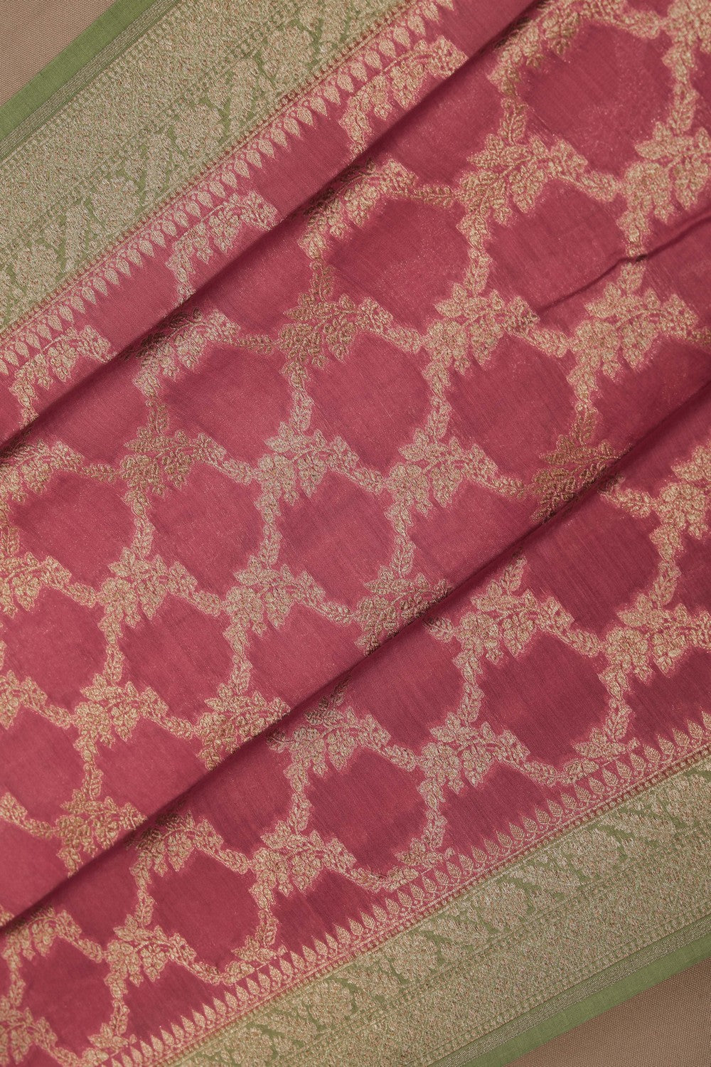 Image of Banarasi Cotton Silk Pink Saree