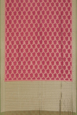 Image of Banarasi Cotton Silk Pink Saree