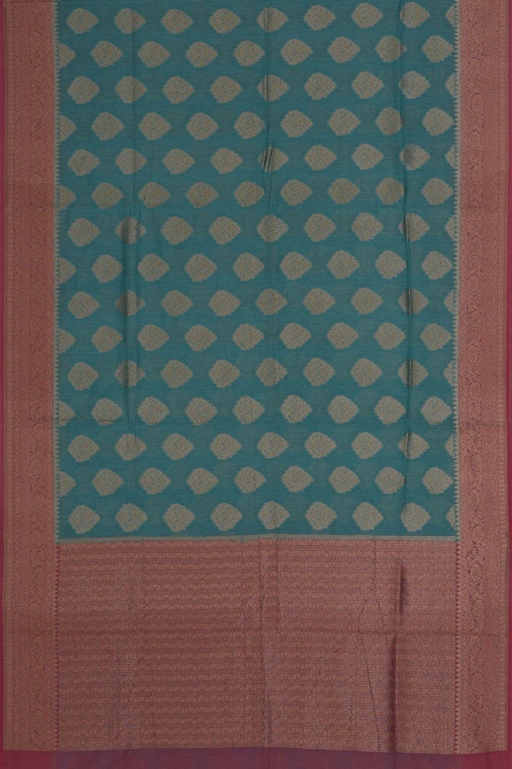 Image of Banarasi Cotton Silk Ice Blue Saree