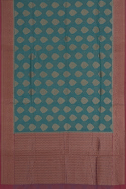 Image of Banarasi Cotton Silk Ice Blue Saree