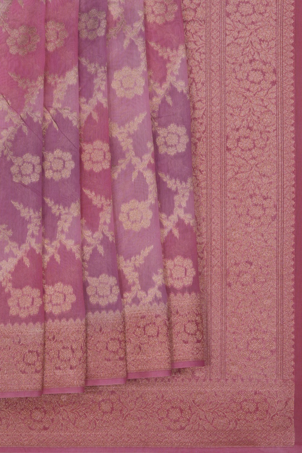 Image of Banarasi Cotton Silk Pink Saree