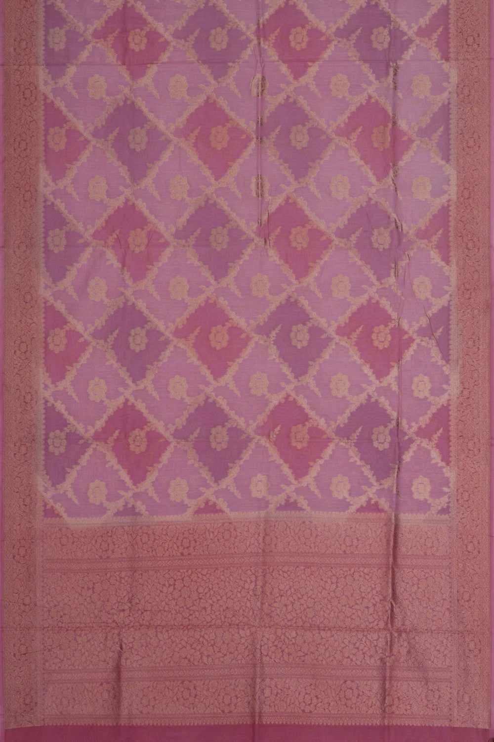 Image of Banarasi Cotton Silk Pink Saree