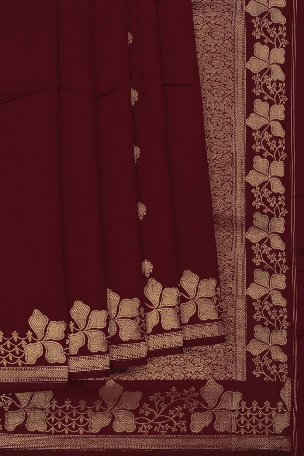Image of Banarasi Silk Maroon Saree