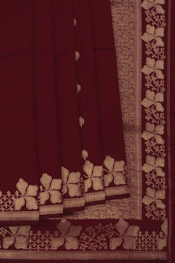 Image of Banarasi Silk Maroon Saree