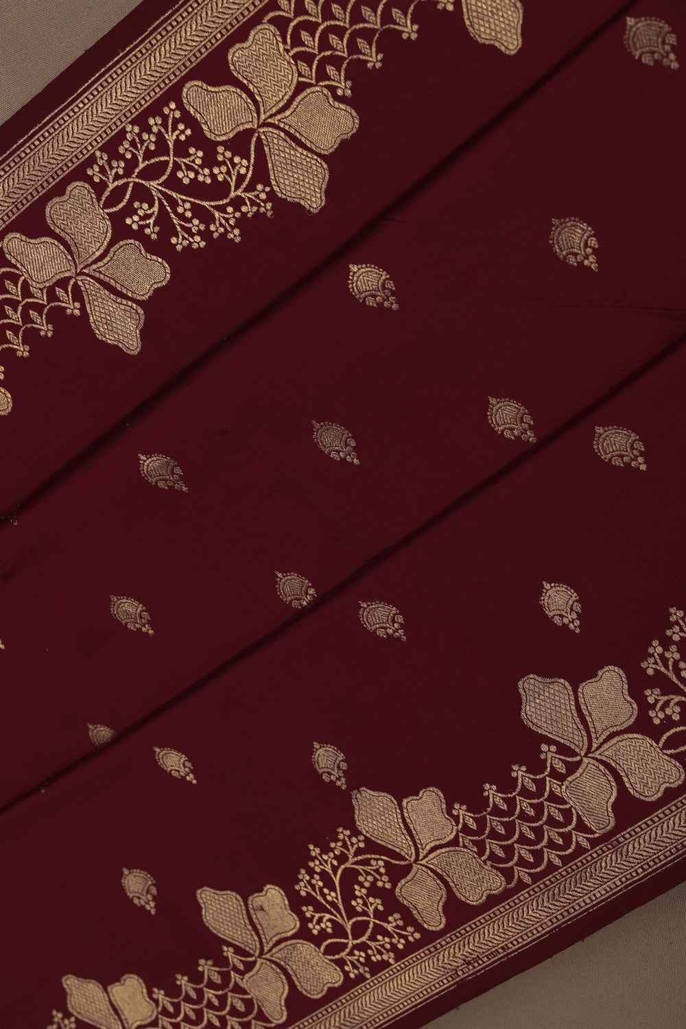 Image of Banarasi Silk Maroon Saree