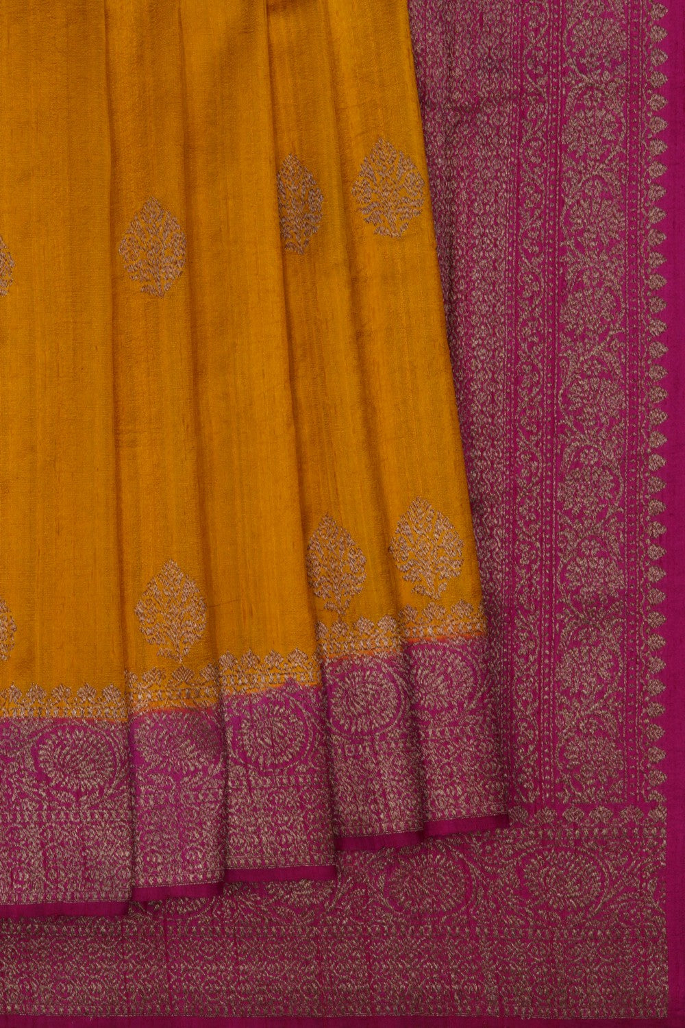 Image of Banarasi Dupion Silk Yellow Saree