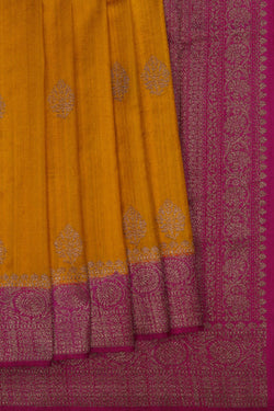 Image of Banarasi Dupion Silk Yellow Saree