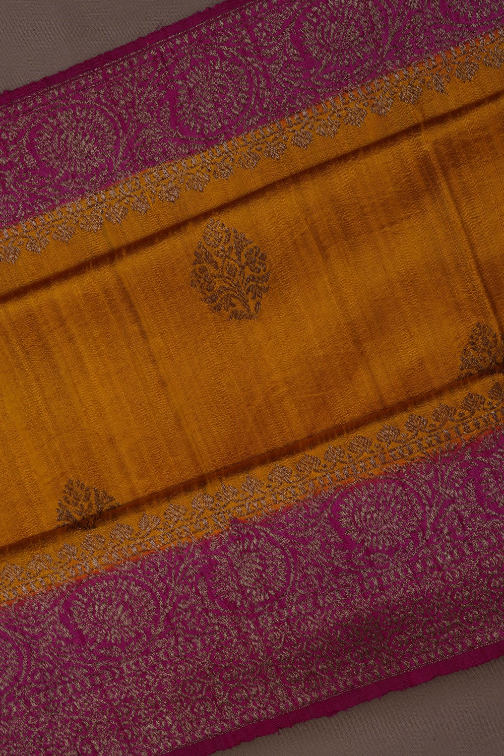 Image of Banarasi Dupion Silk Yellow Saree