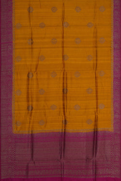 Image of Banarasi Dupion Silk Yellow Saree
