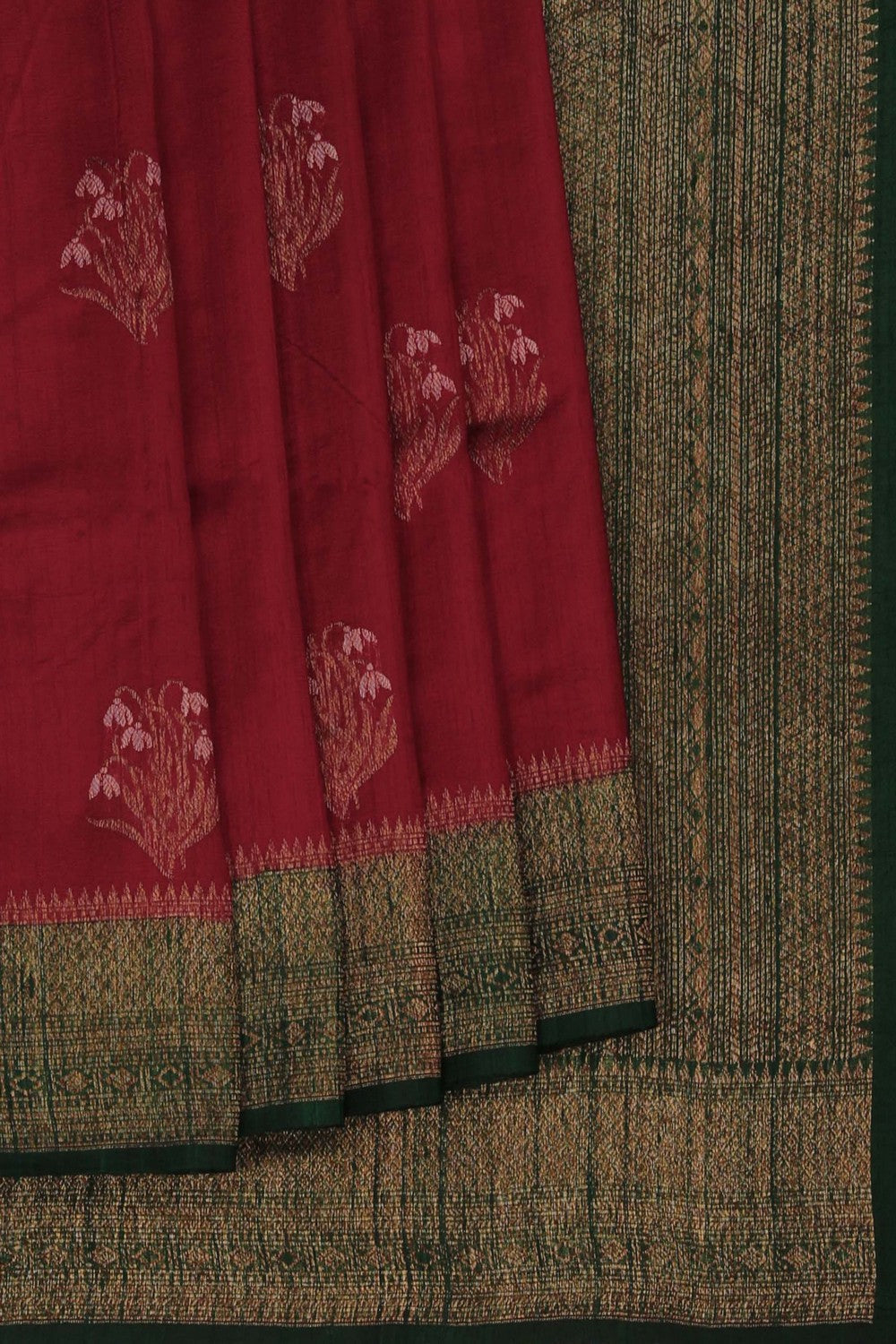 Image of Banarasi Dupion Silk Red Saree