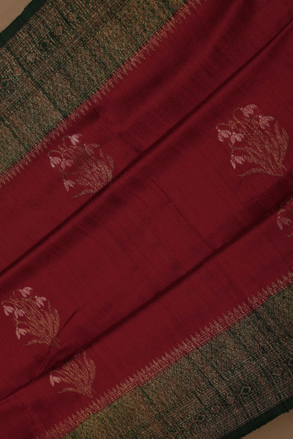 Image of Banarasi Dupion Silk Red Saree