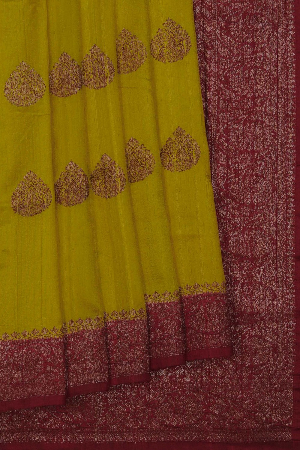 Image of Banarasi Dupion Silk Yellow Saree