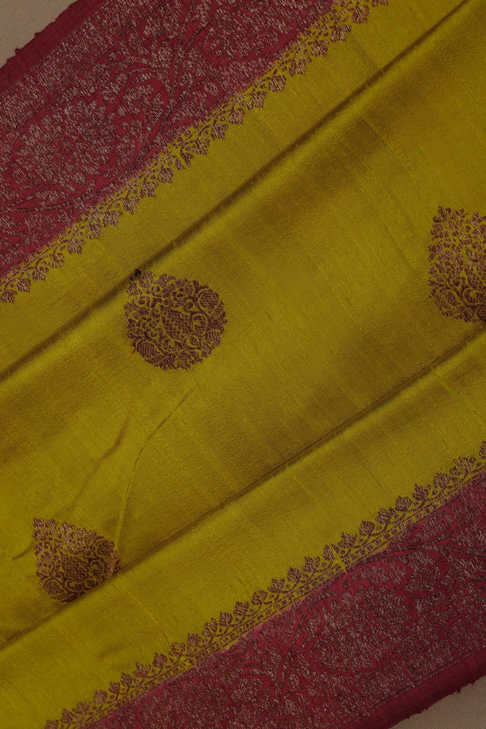 Image of Banarasi Dupion Silk Yellow Saree