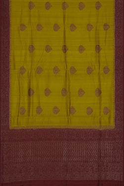 Image of Banarasi Dupion Silk Yellow Saree