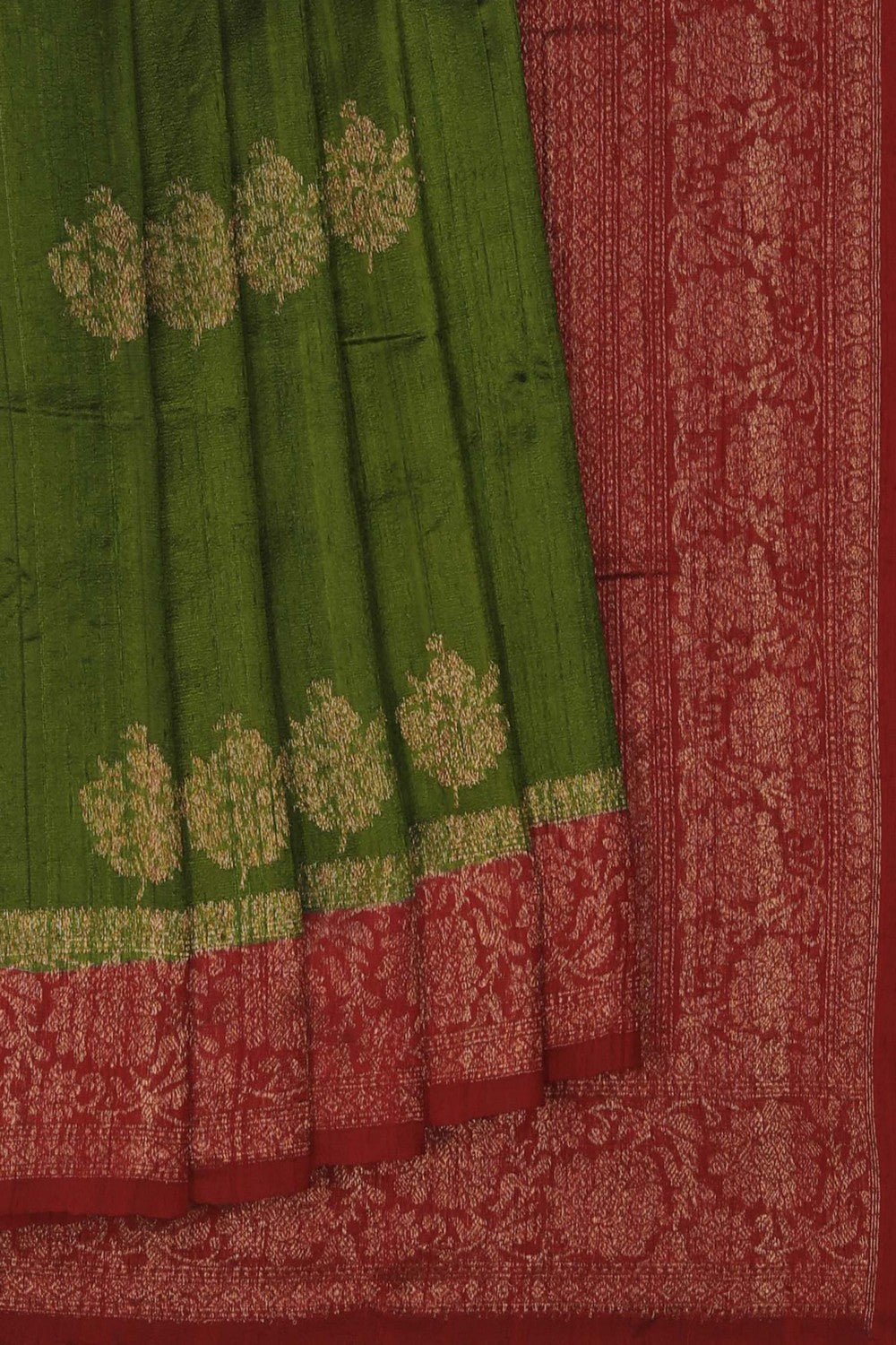 Image of Banarasi Dupion Silk Green Saree