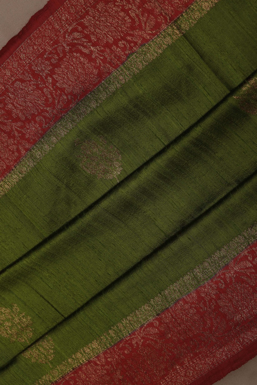 Image of Banarasi Dupion Silk Green Saree