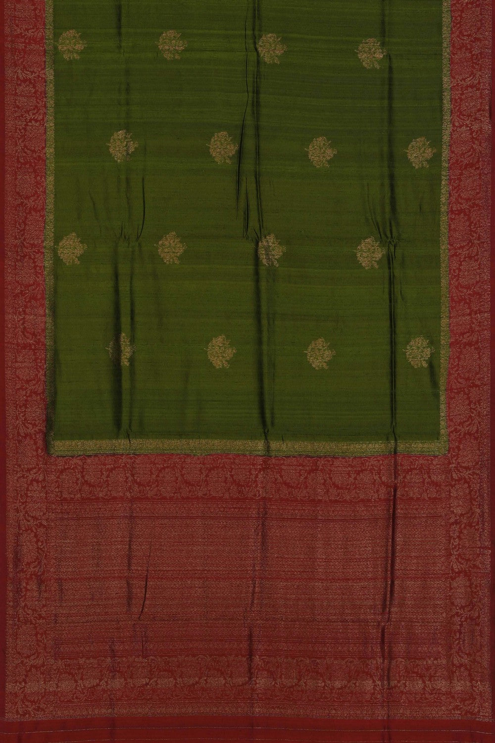Image of Banarasi Dupion Silk Green Saree