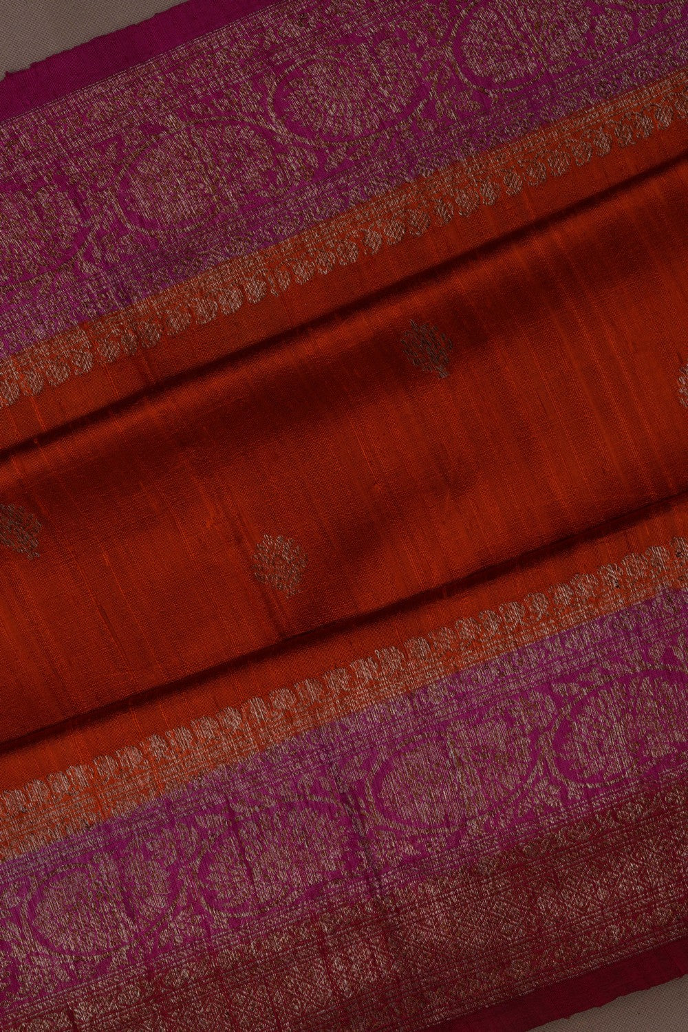 Image of Banarasi Dupion Silk Orange Saree