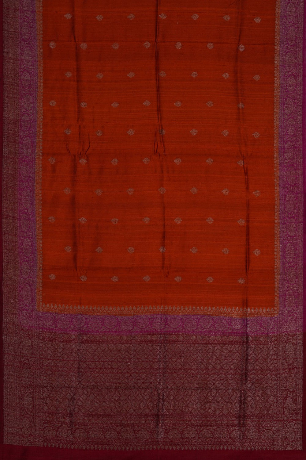 Image of Banarasi Dupion Silk Orange Saree