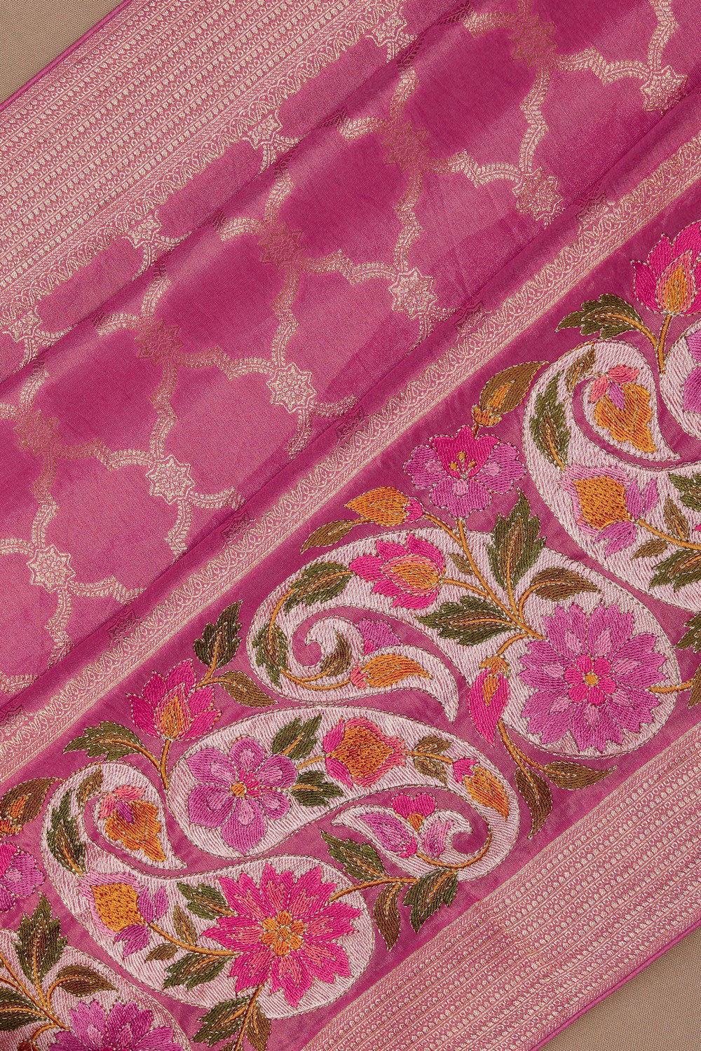 Image of A Tissue Embroidery Saree