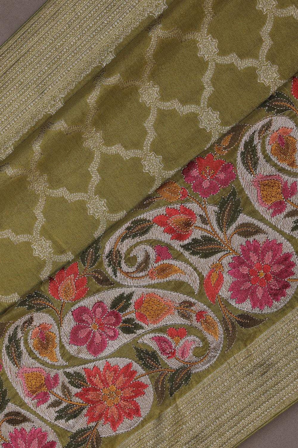 Image of A Tissue Embroidery Saree