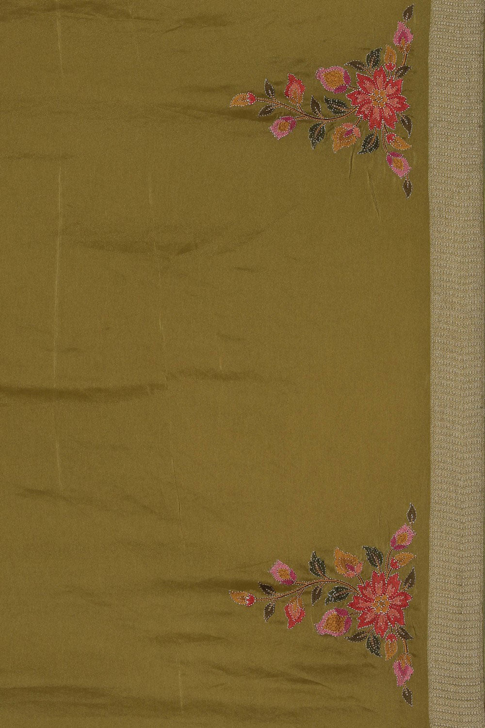 A Tissue Embroidery Saree