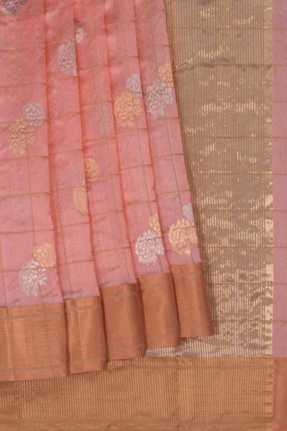 Image of Chanderi Silk Pink Saree