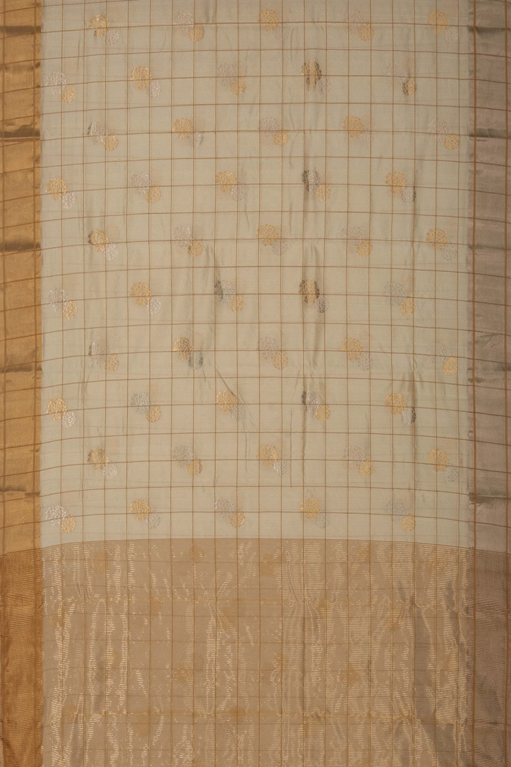 Image of Chanderi Silk Off-White Saree