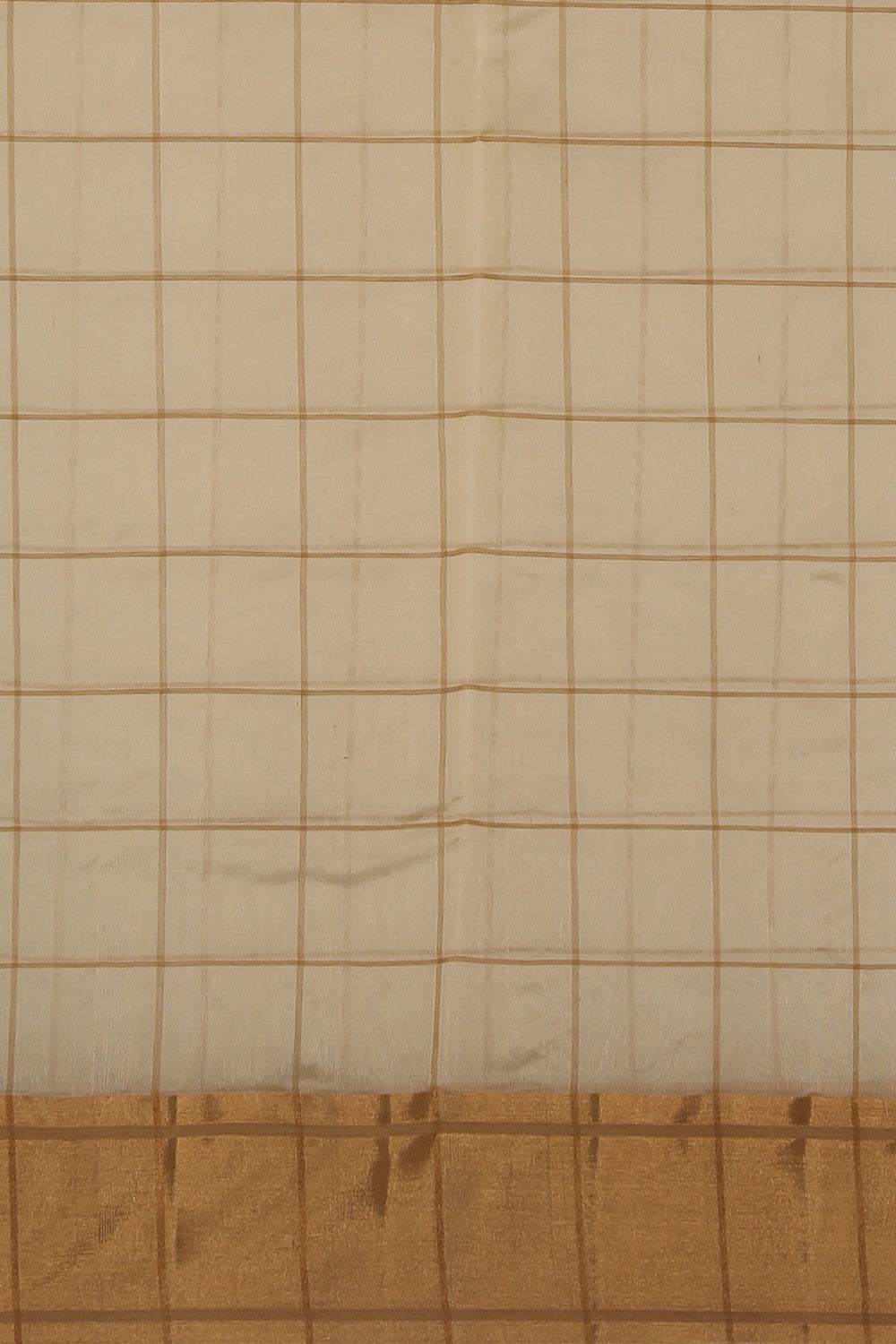 Image of Chanderi Silk Off-White Saree