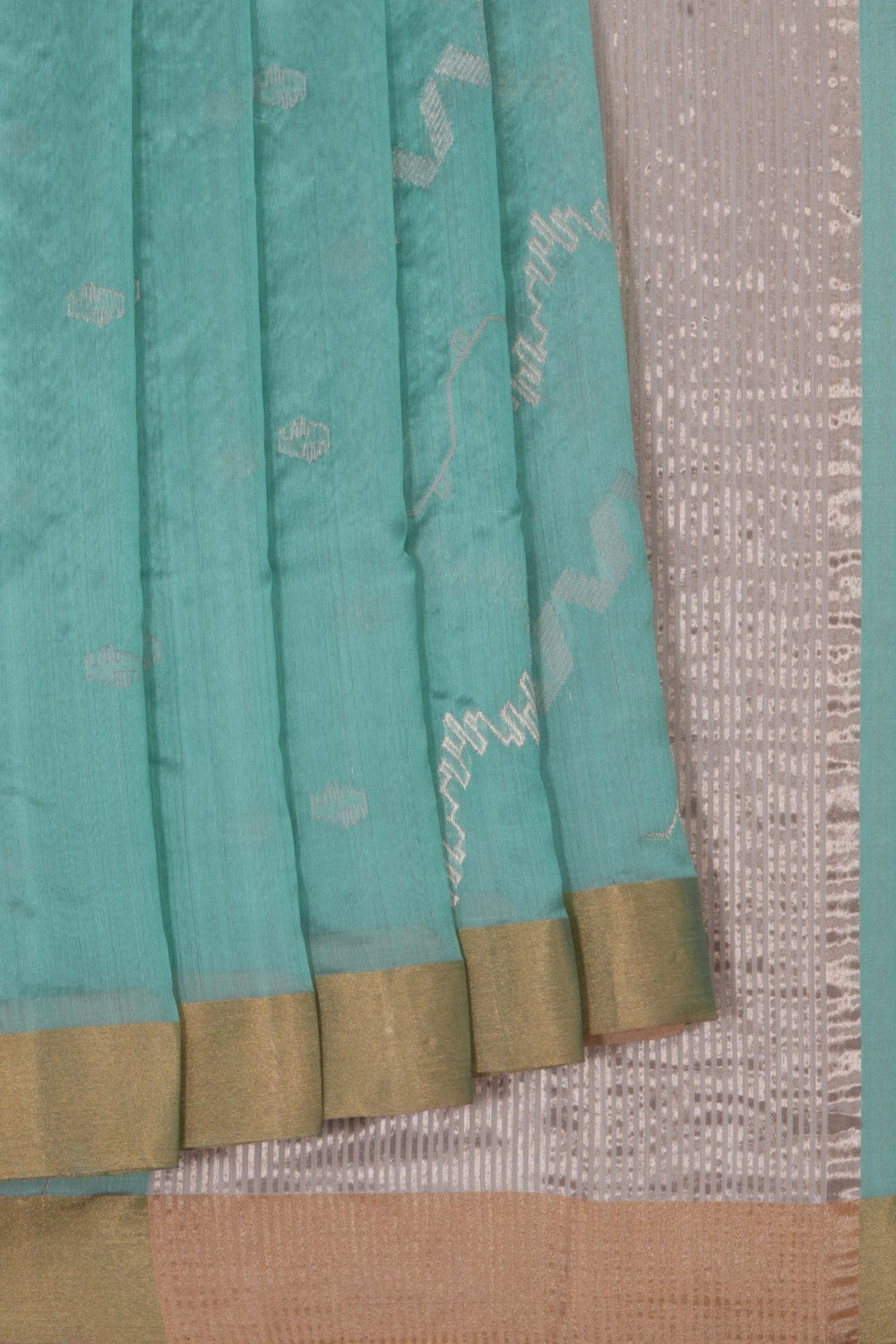 Image of Chanderi Silk Ice Blue Saree