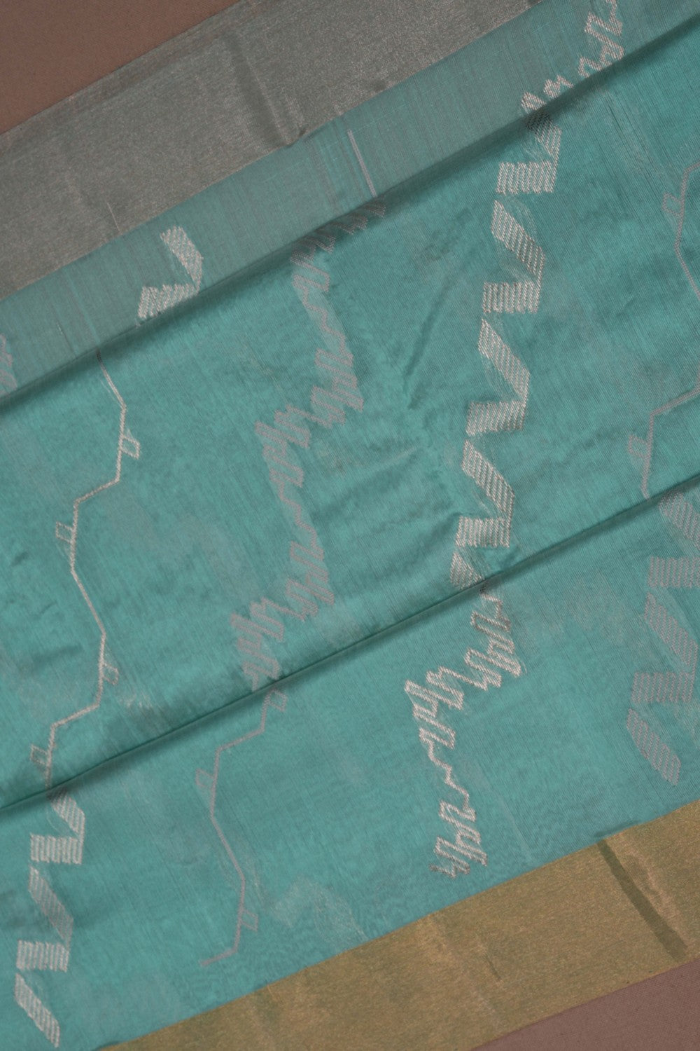 Image of Chanderi Silk Ice Blue Saree