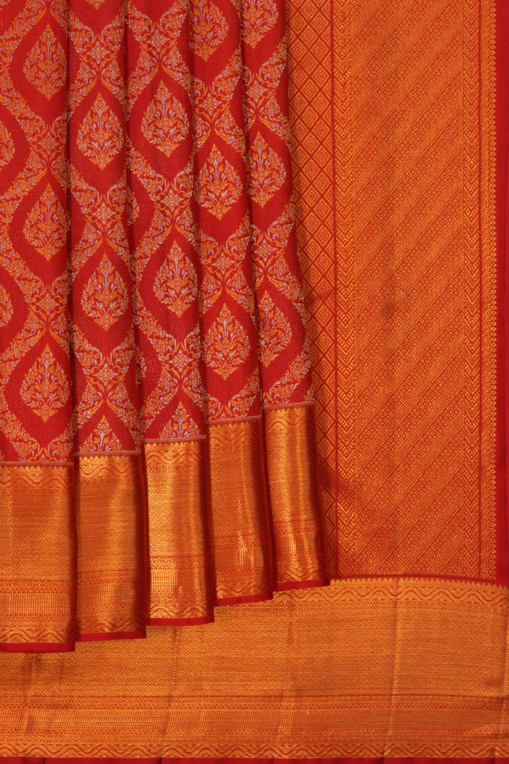 Kanchipattu Brocade Red Saree