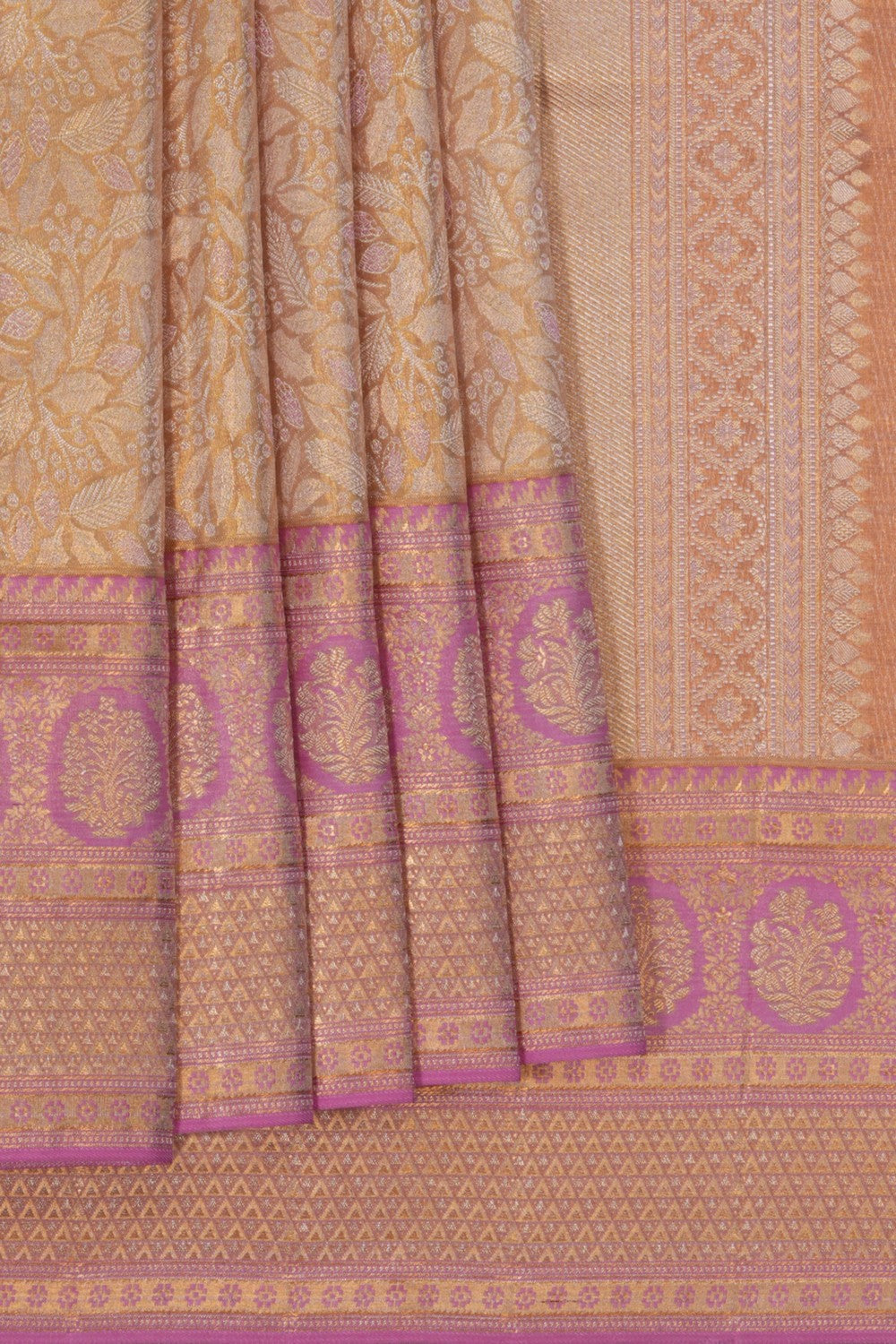 Kanchipattu Tissue Brocade Gold Saree