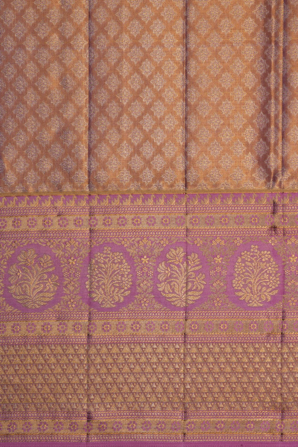Kanchipattu Tissue Brocade Gold Saree