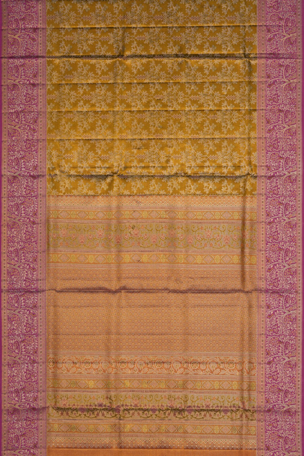 Image of Kanchipattu Tissue Brocade Gold Saree