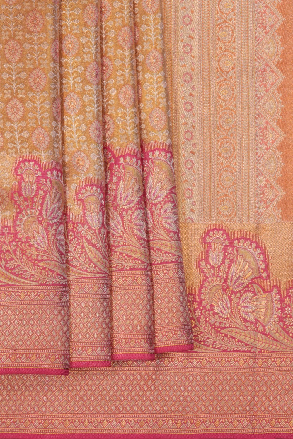 Image of Kanchipattu Tissue Brocade Gold Saree
