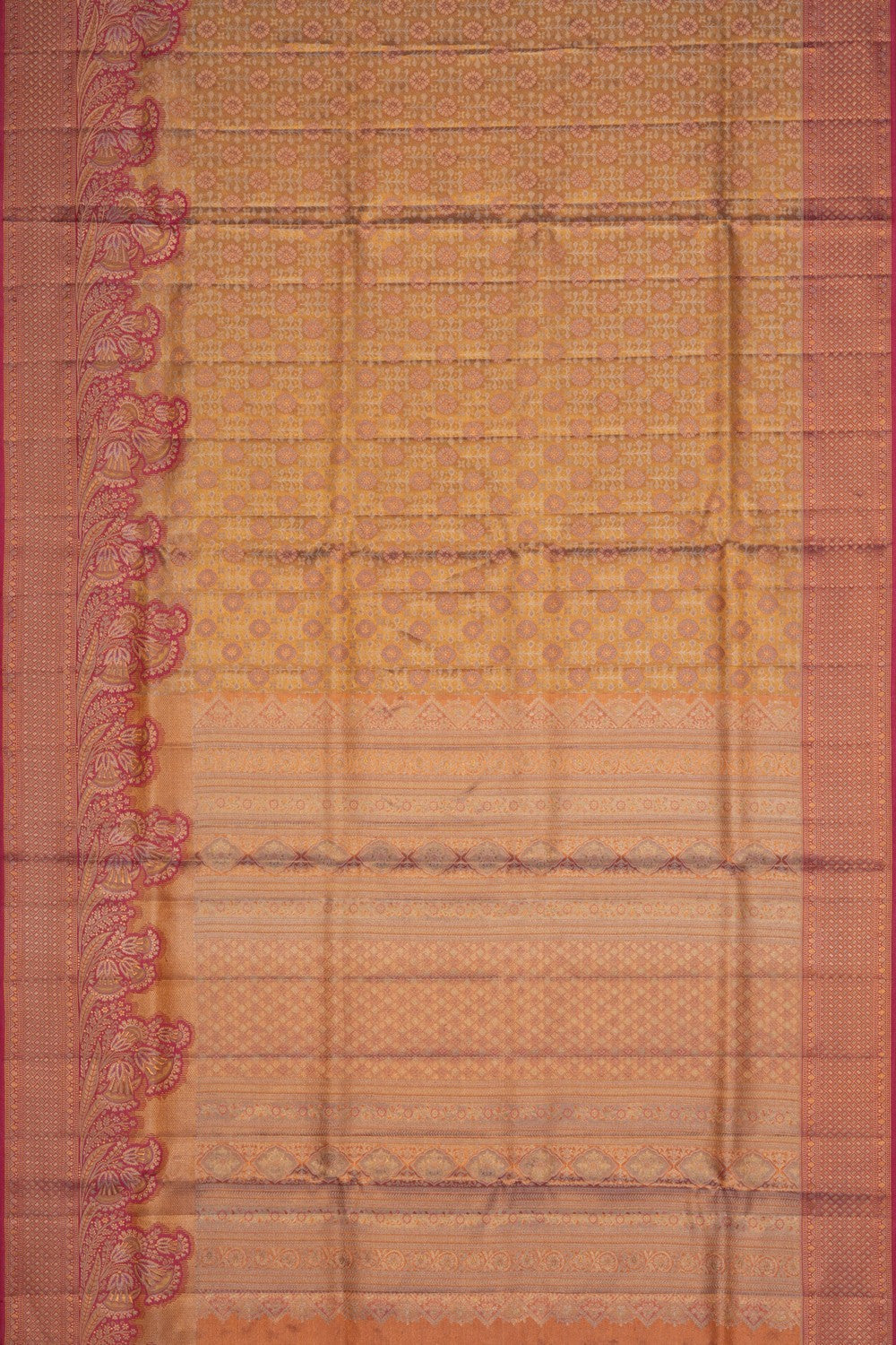 Kanchipattu Tissue Brocade Gold Saree