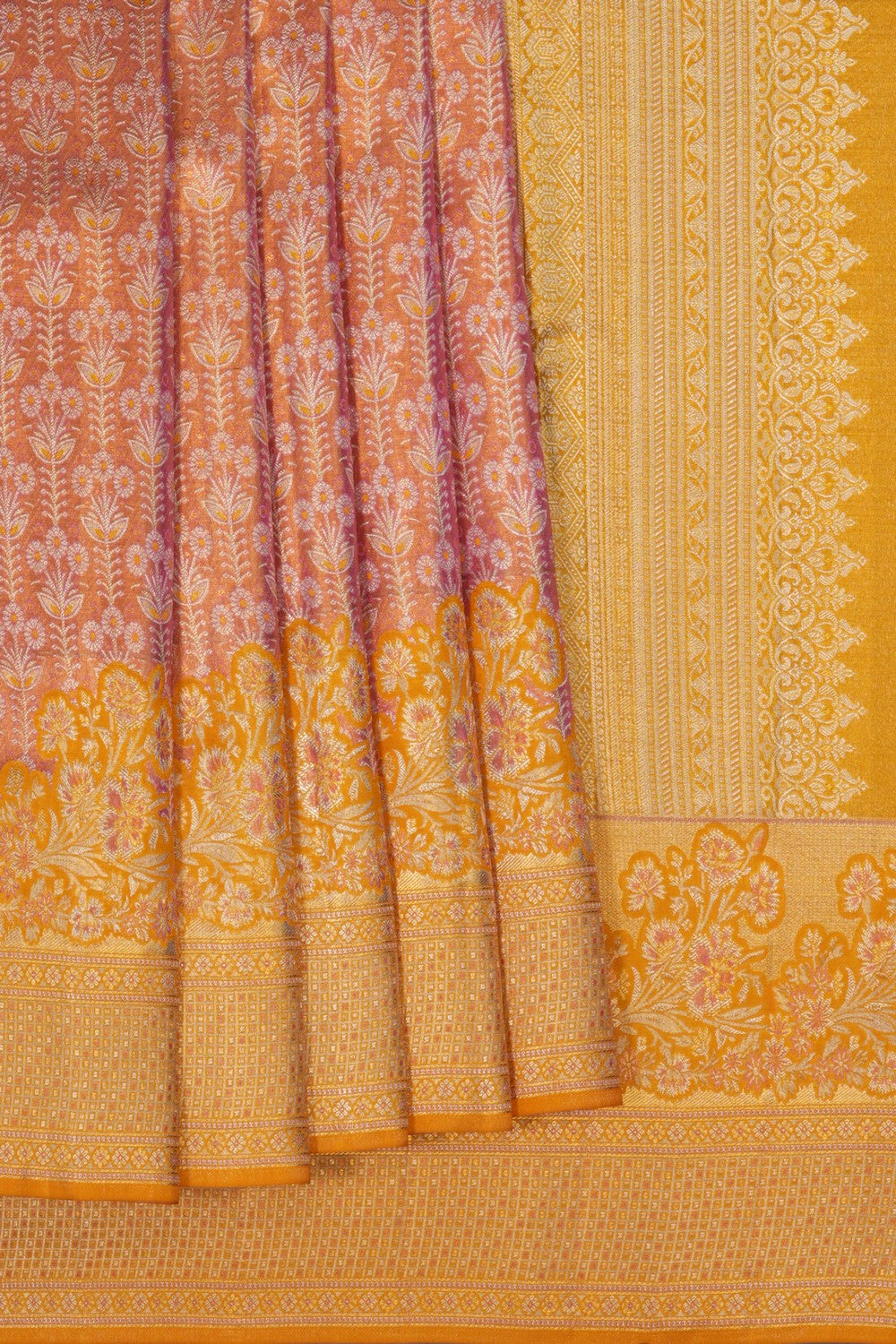 Kanchipattu Tissue Brocade Pink Saree