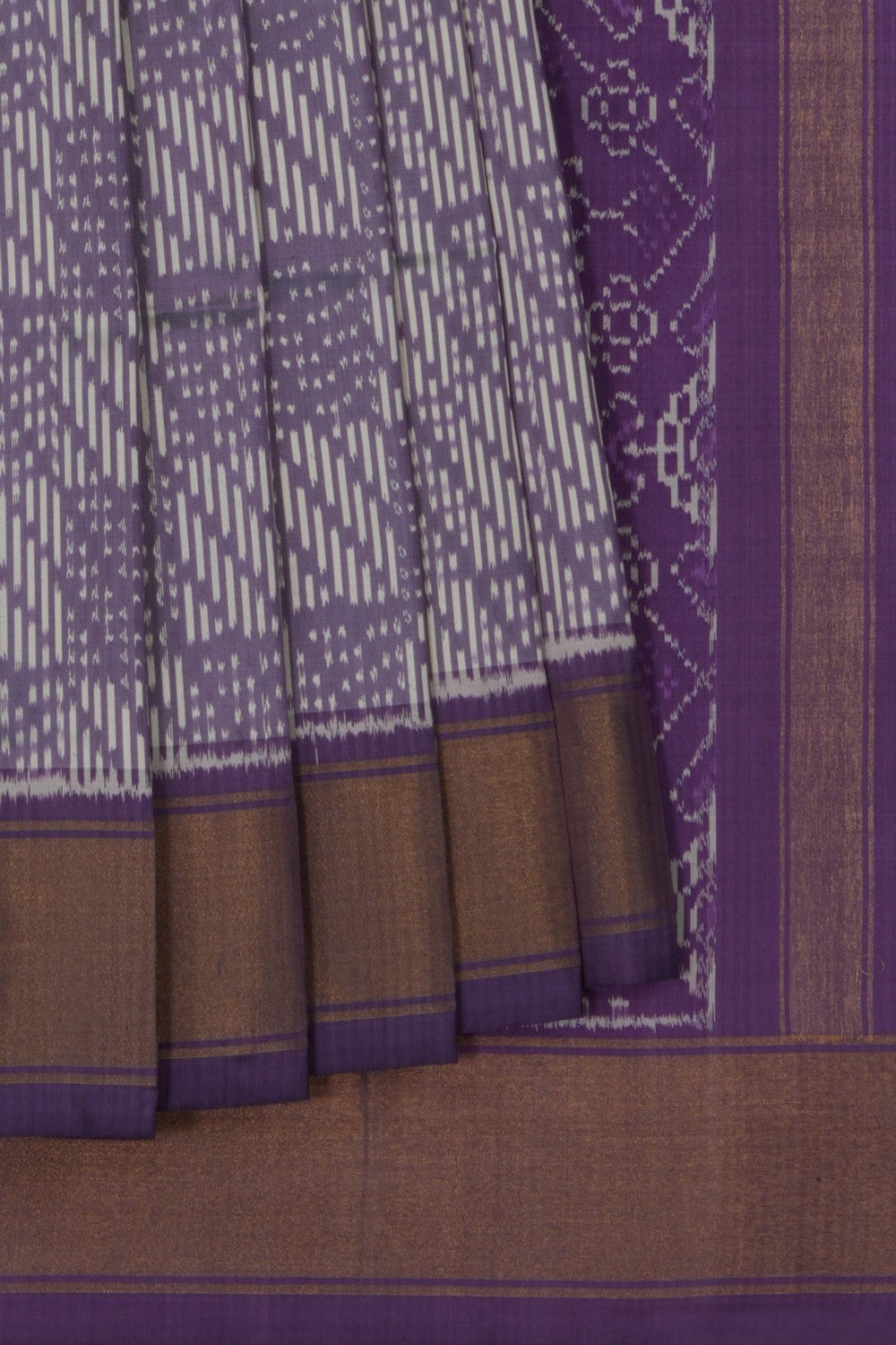 Image of Pochampally Ikat Silk Purple Saree