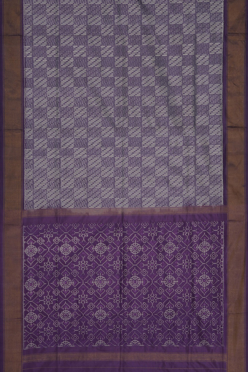 Image of Pochampally Ikat Silk Purple Saree