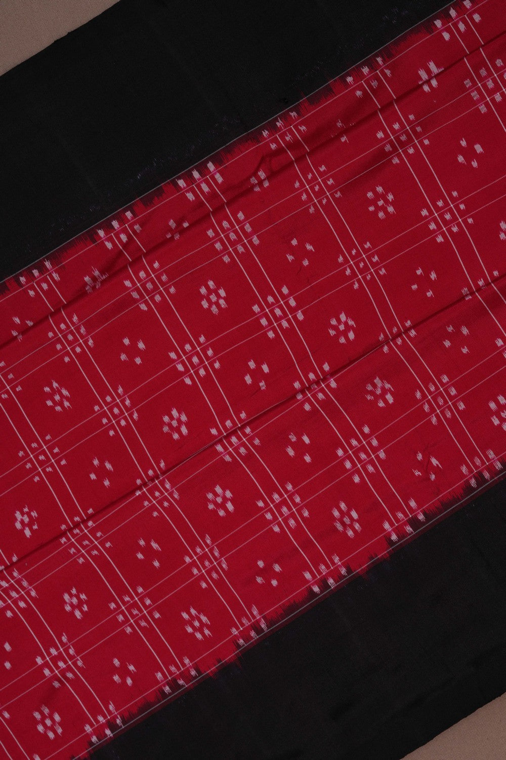 Pochampally Ikat Silk Red Saree