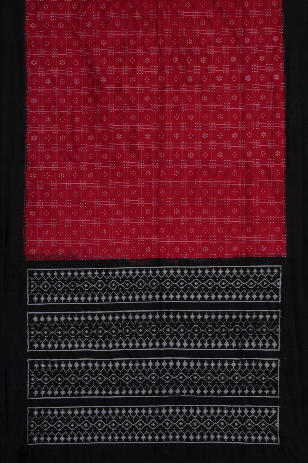 Pochampally Ikat Silk Red Saree