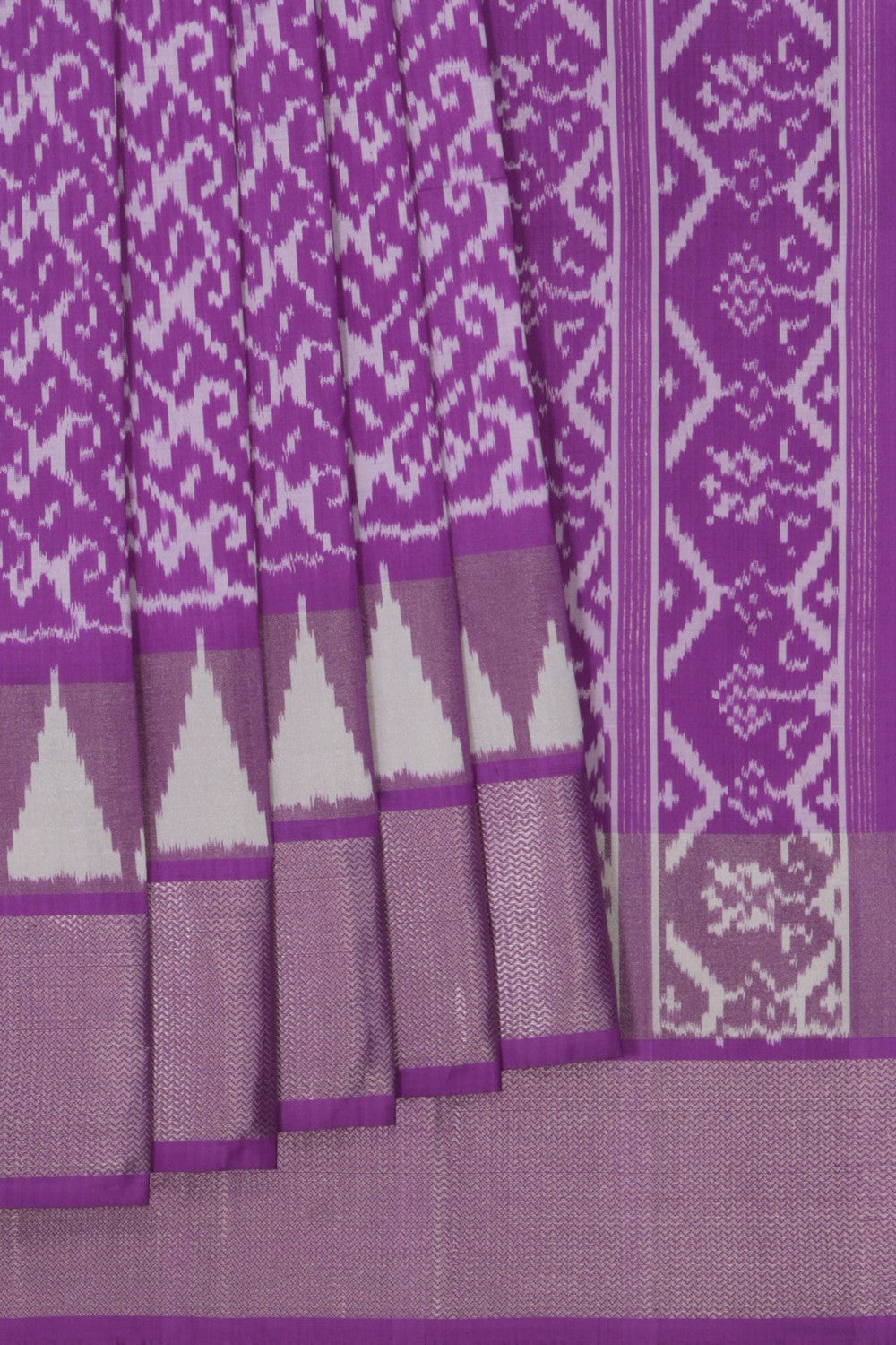 Image of Pochampally Ikat Silk Purple Saree