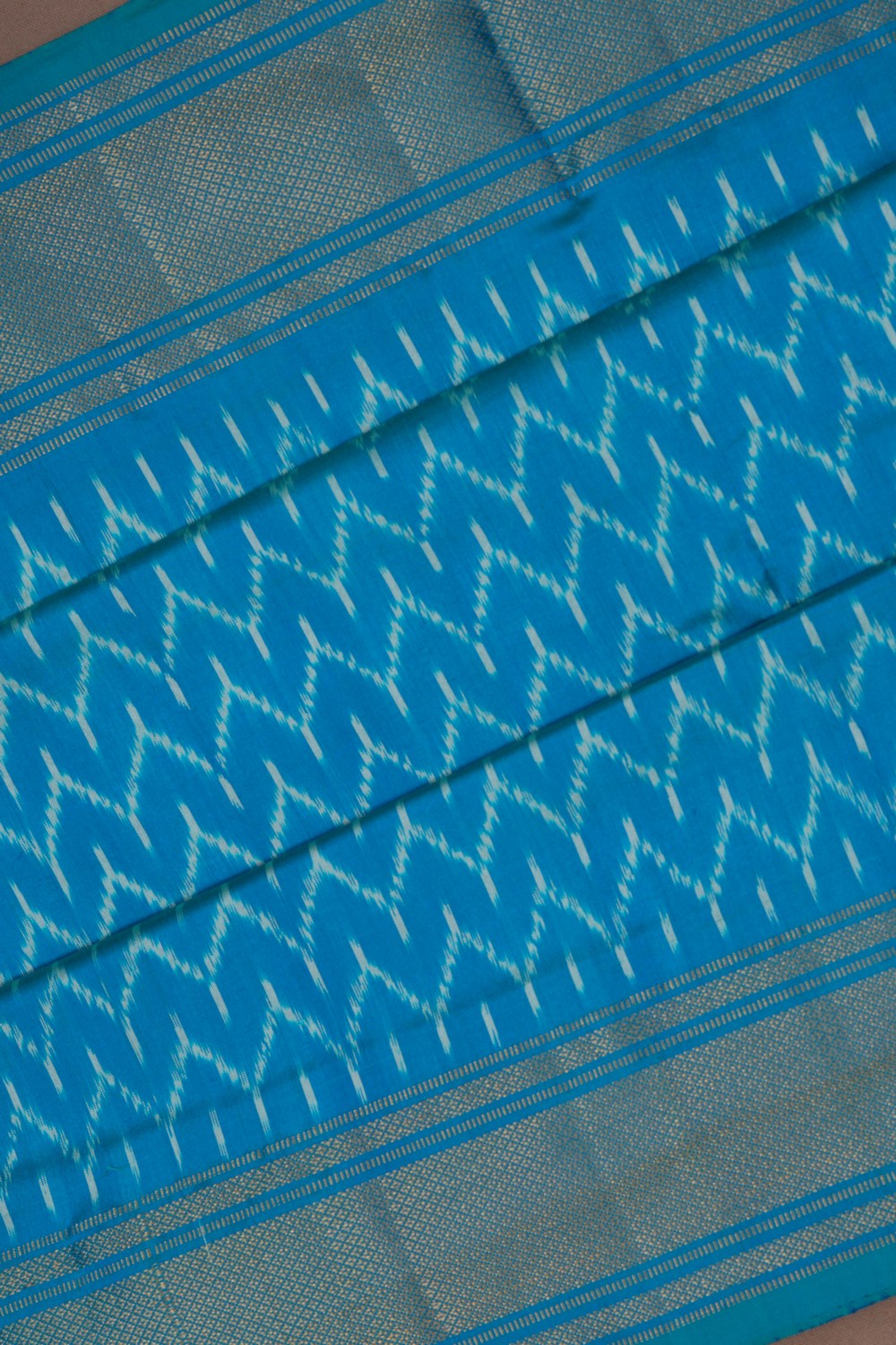 Pochampally Ikat Silk Blue Saree