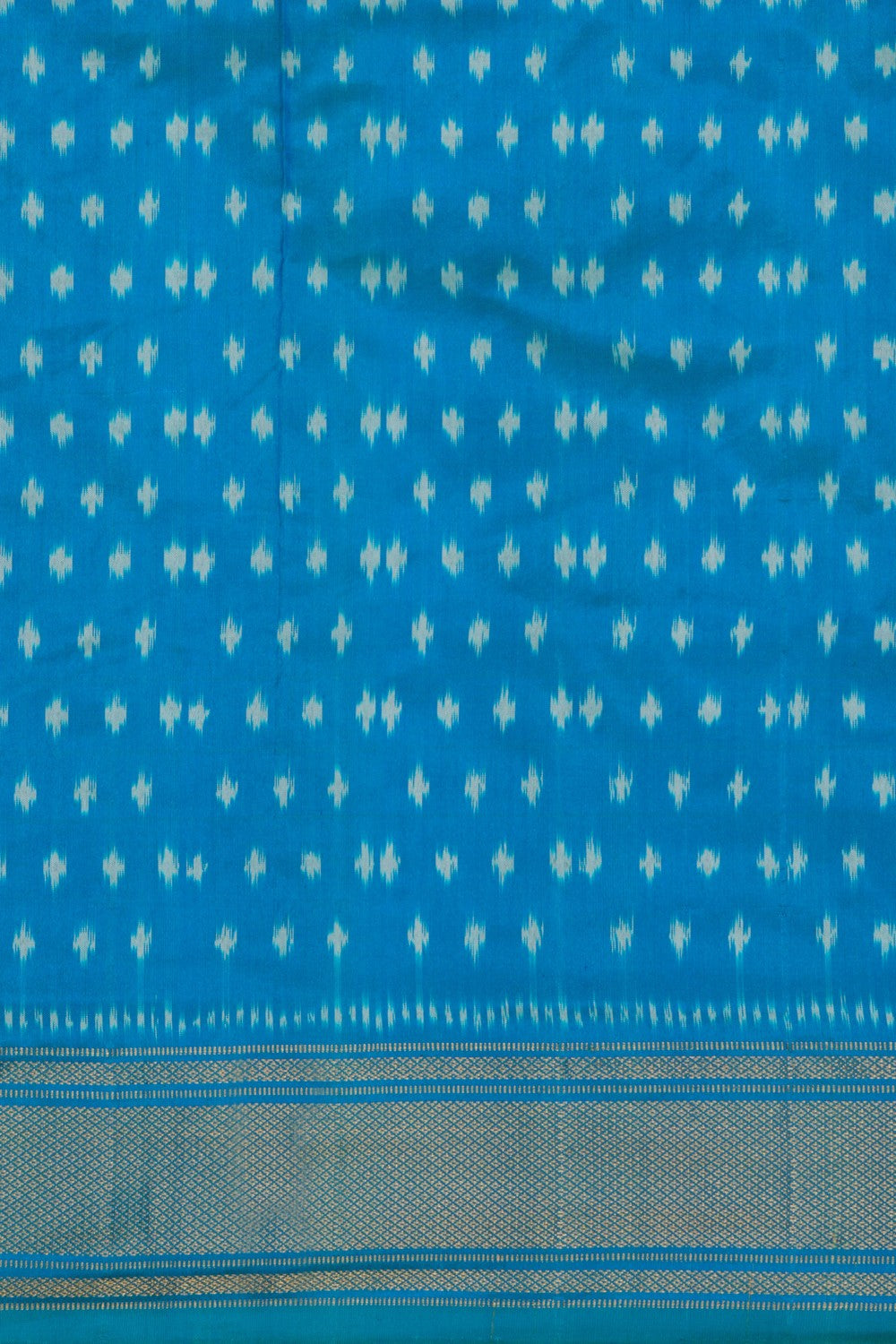 Pochampally Ikat Silk Blue Saree