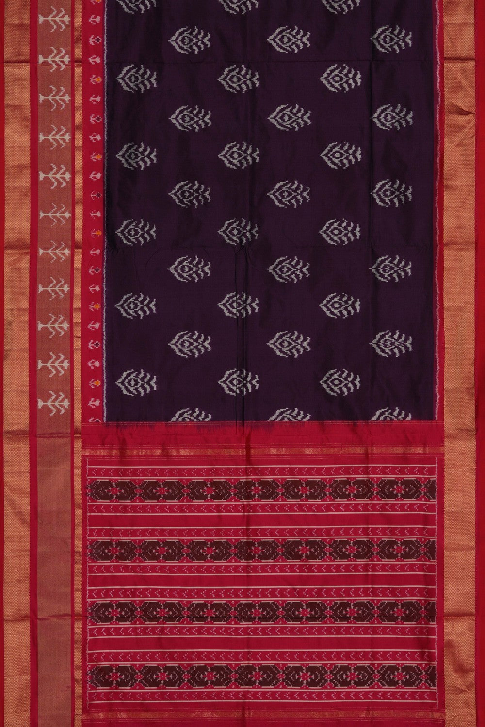 Image of Pochampally Ikat Silk Purple Saree