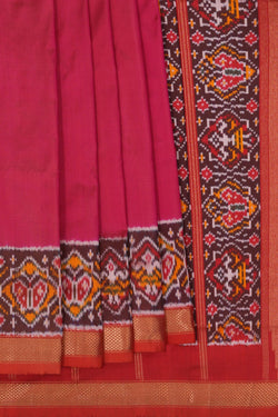 Image of Pochampally Ikat Silk Pink Saree