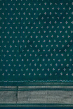Image of Pochampally Ikat Silk Indigo Blue Saree