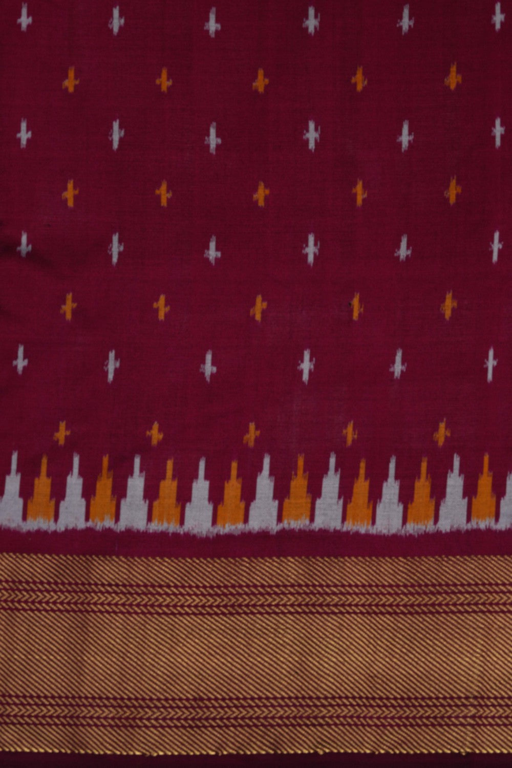 Image of Pochampally Ikat Silk Navy Blue Saree